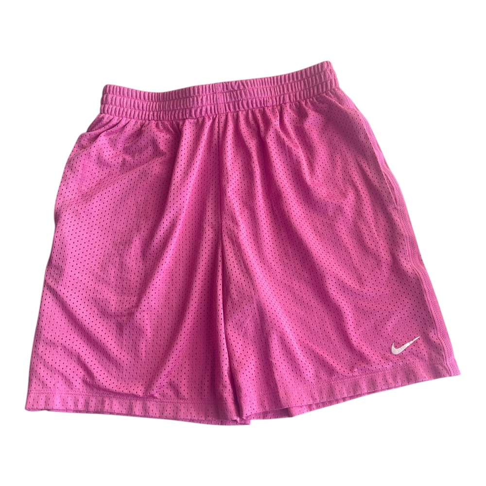 Nike Boys Dri-FIT Athletic Mesh Shorts Pink Size L Drawstring